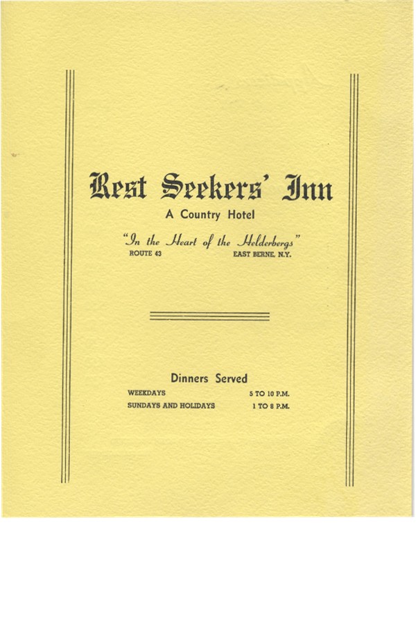 FileRest Seeker's Menu.jpg Berne, NY a Helderberg Hilltown